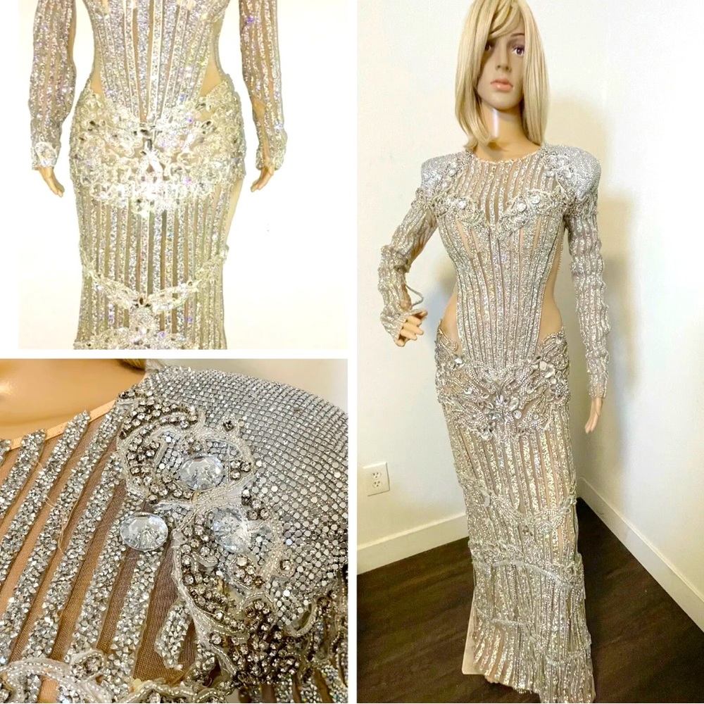 Angel&Brinks luxury dress silver with stones ⭐️RRP-1300 $ #3